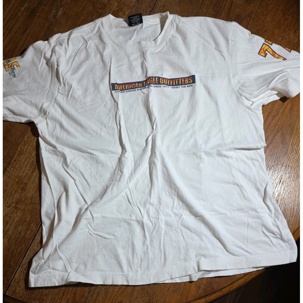Vintage Y2K‎ American Eagle North Shore White Graphic T-shirt Surf Skate Mens L